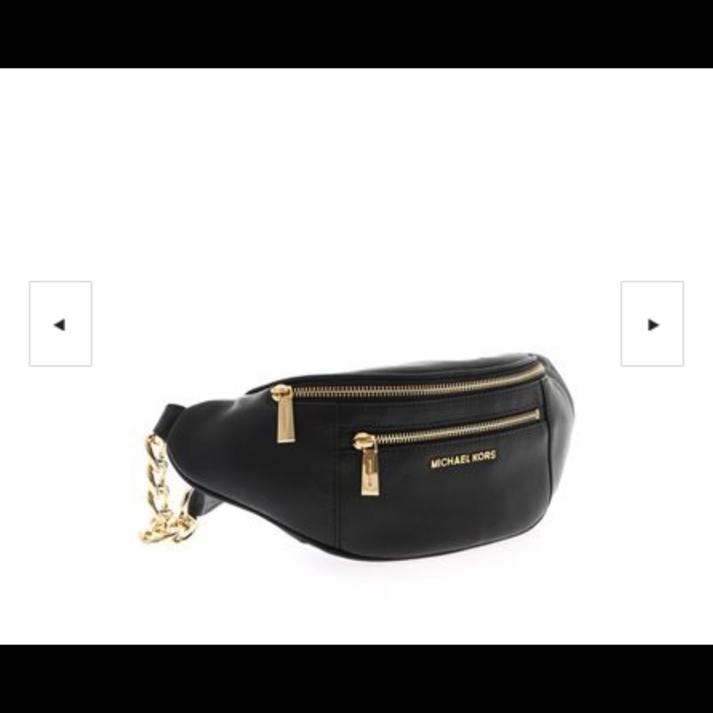 Michael Kors Mott Belt Bag in Black/Gold